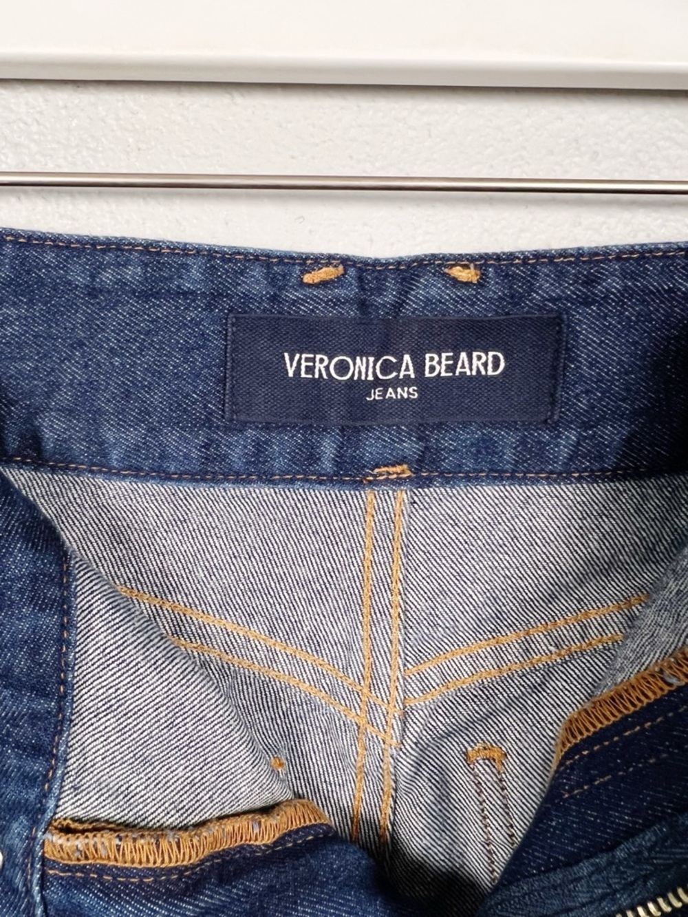 Veronica Beard Taylor Wide Leg High Rise Patch Pocket Jeans Indigo Rinse Size 26 - Picture 7 of 12